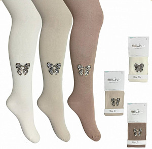 Колготки с рисунком и стразами для девочки  BELINO