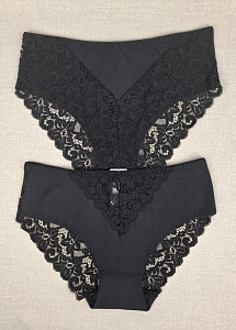 Трусы женские слипы кружевные большие размеры (хлопок)  ALINA 