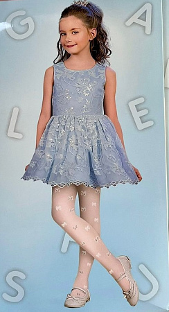 Колготки белые капроновые с люрексом для девочки  АЛИНА