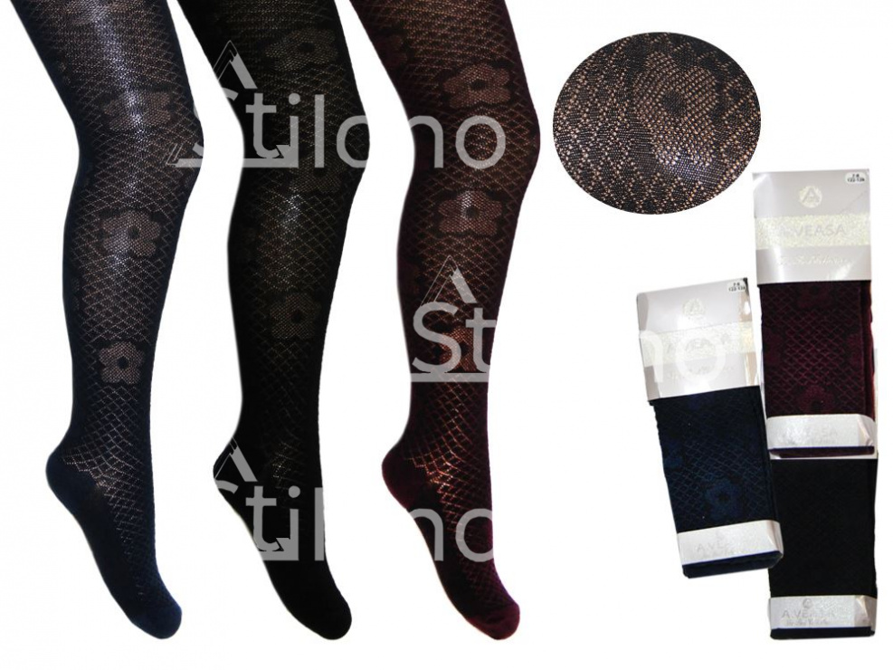 Колготки для девочки с жаккардовым рисунком  A.VEASA 182000 К